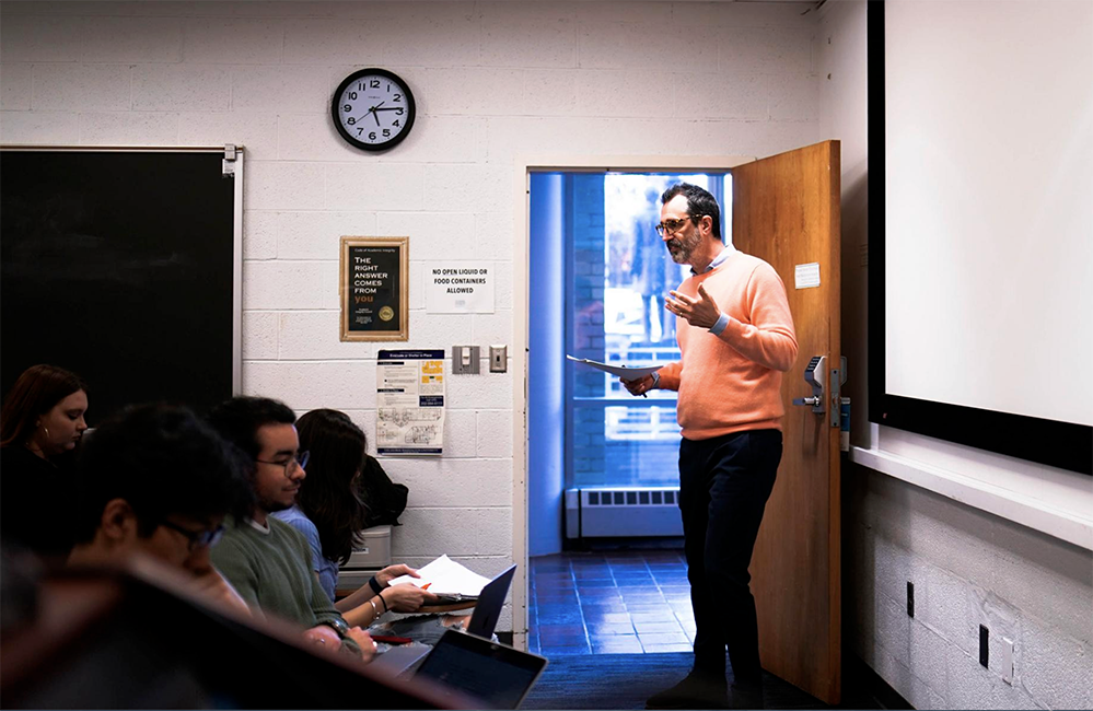  Alexander Dumbadze welcomes GW students into the grand conversation of art history (and democracy).