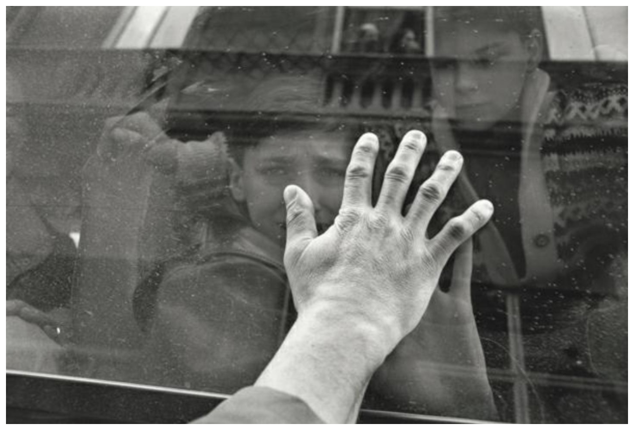 Harris Karalic, a Muslim, bids goodbye to his son Denis,  Who is being taken out of war ravaged Sarajevo  By the Jewish community on a rescue convoy,  Edward Serotta, 1994