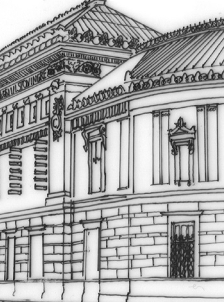 drawing of the flagg building