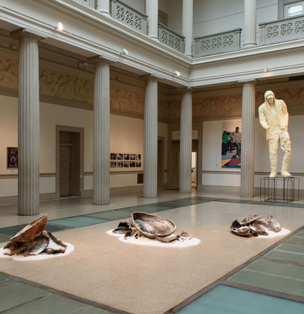 art exhibit in the flagg building