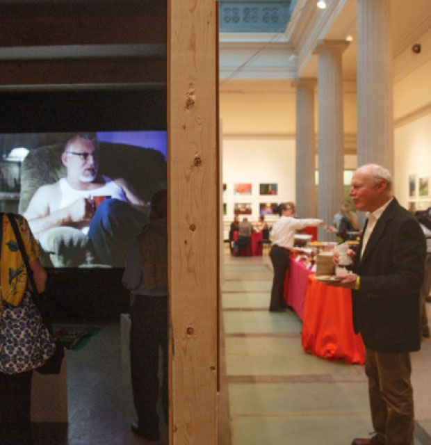 Man looking at exhibit