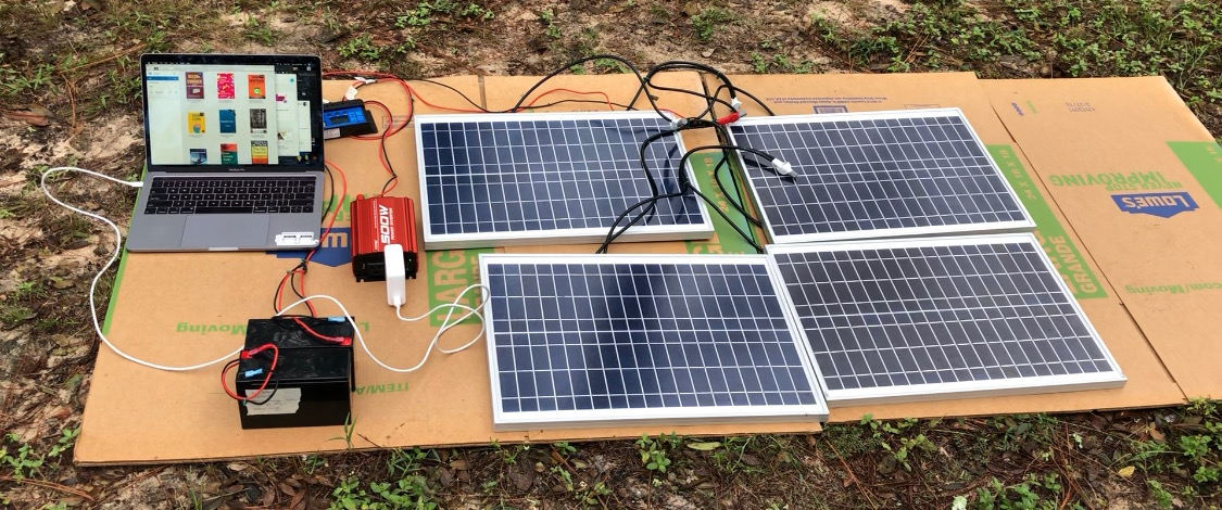 Kaitlin Santiago's solar panel set up.