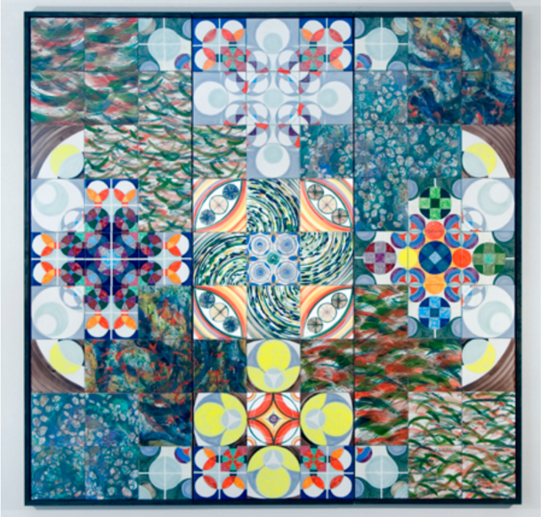 Quilt patterned ceramic piece