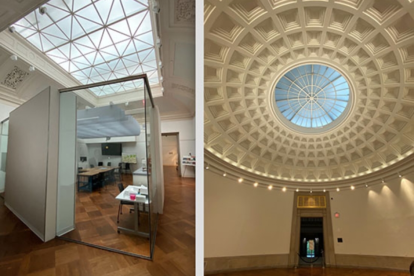 glass walls and rotunda