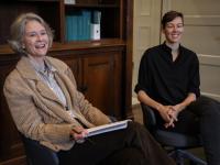 Mary Morton, left, and Caroline Woolard teamed up for a discussion of curatorial strategies and much else.