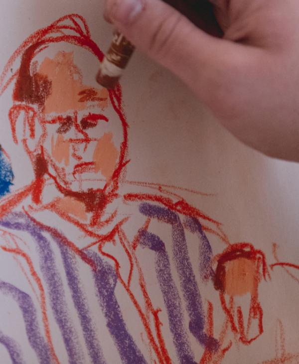 Drawing with pastels 