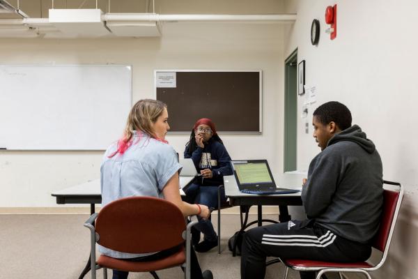 Students working in Leggette room