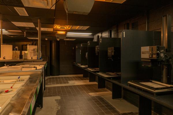 An empty photography dark lab