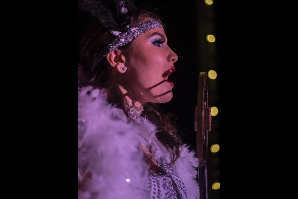 Actors performing in Cabaret