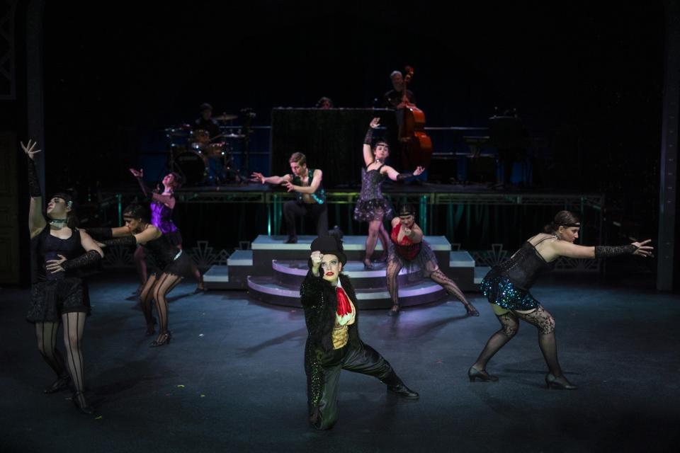 Actors performing in Cabaret