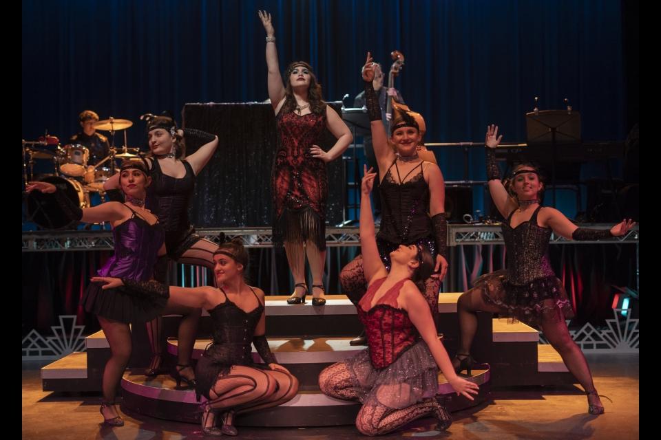 Actors performing in Cabaret