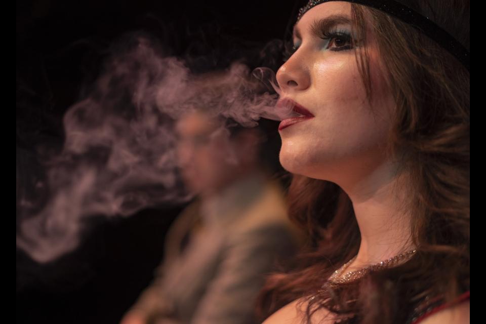 Actors performing in Cabaret