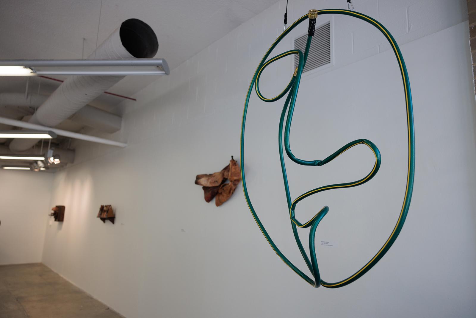 Hose Face” by Esperanza Alzona “Hose Face” by Esperanza Alzona shows how a humble garden hose can take on a persona. (William Atkins/GW Today)