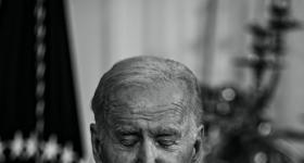 President Joe Biden pauses to think following a question from the press regarding his son, Hunter Biden, at the White House on November 9, 2024.